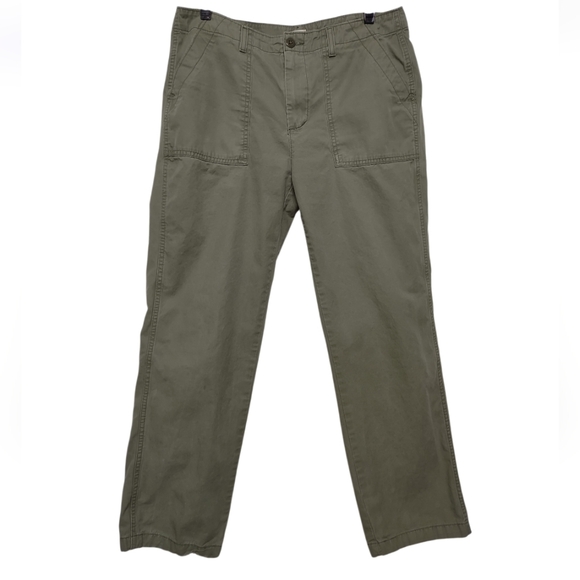 Levis Utility Chino Pants Olive Army Green Size 29 Back Flap Pockets - Picture 7 of 15